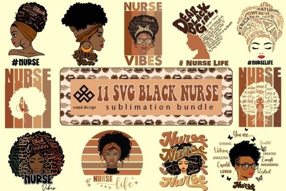 Black Nurse SVG Bundle: Graphics & Illustrations